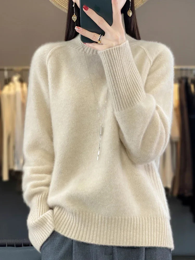 Knit Jumper | Fluffy | Turtleneck | Knitted Sweater | Women's Knitwear-Grace Aura