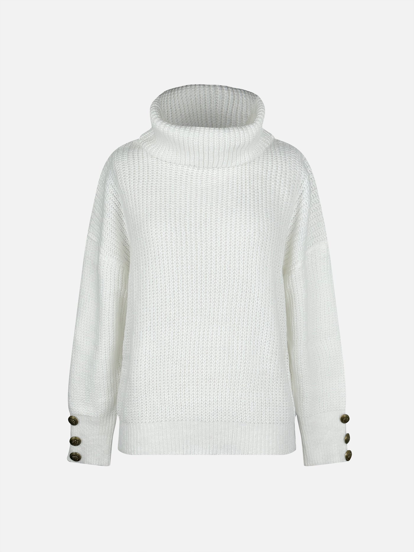 Knit Jumper | Loose Fit | Warm | Turtleneck Sweater | Women's Knitwear-Grace Aura