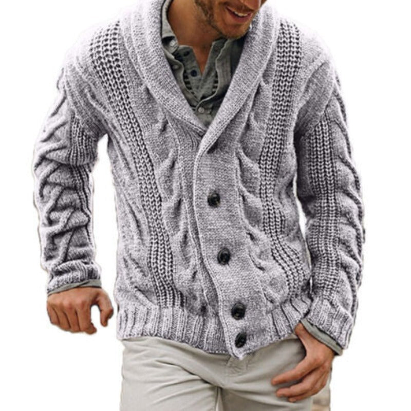 Knitted Cardigan | Button-Up | Chunky | Winter Cardigan | Men's Cardigan-Grace Aura