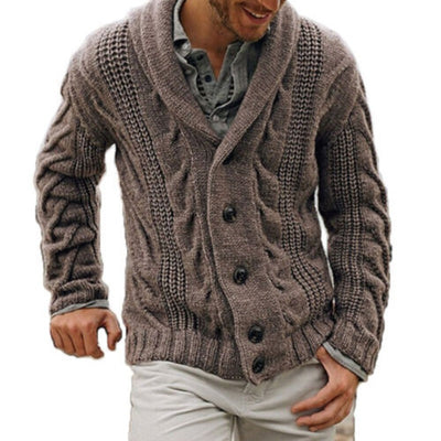 Knitted Cardigan | Button-Up | Chunky | Winter Cardigan | Men's Cardigan-Grace Aura