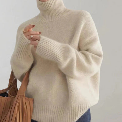 Knitted Jumper | Loose Fit | Turtleneck | Oversized Sweater | Women's Winter Clothes-Grace Aura