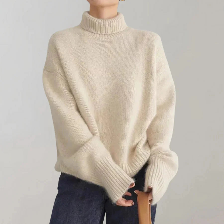 Knitted Jumper | Loose Fit | Turtleneck | Oversized Sweater | Women's Winter Clothes-Grace Aura