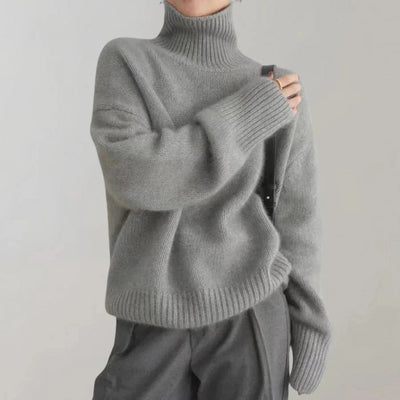 Knitted Jumper | Loose Fit | Turtleneck | Oversized Sweater | Women's Winter Clothes-Grace Aura