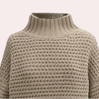 Knitted Jumper - Women's Loose Fit Chunky Turtleneck Sweater for Winter-Grace Aura