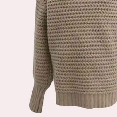 Knitted Jumper - Women's Loose Fit Chunky Turtleneck Sweater for Winter-Grace Aura