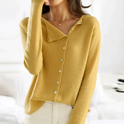 Knitted Sweater - Long Sleeve - Button-Up - Cardigan Sweater - Women's Clothing-Grace Aura