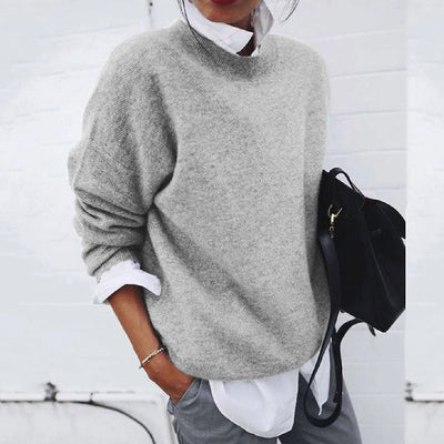 Knitted Sweater | Loose Fit | Crew Neck | Oversized Sweater | Women's Jumper-Grace Aura