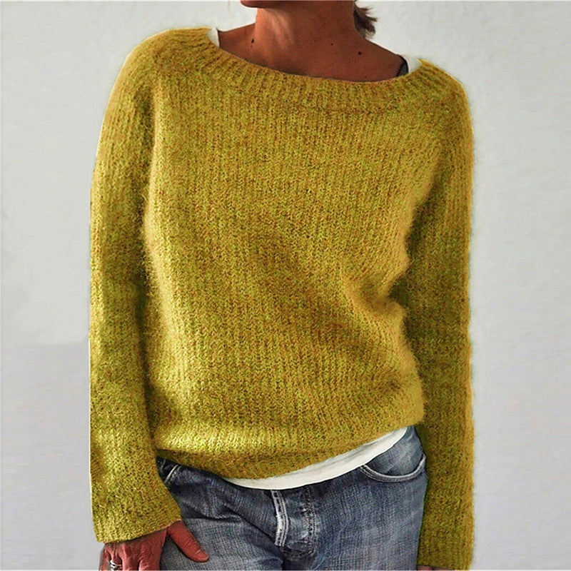 Knitted Sweater | Warm | Boat Neck | Knitwear | Women's Jumper-Grace Aura