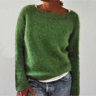 Knitted Sweater | Warm | Boat Neck | Knitwear | Women's Jumper-Grace Aura