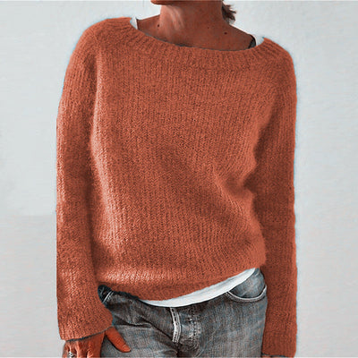 Knitted Sweater | Warm | Boat Neck | Knitwear | Women's Jumper-Grace Aura