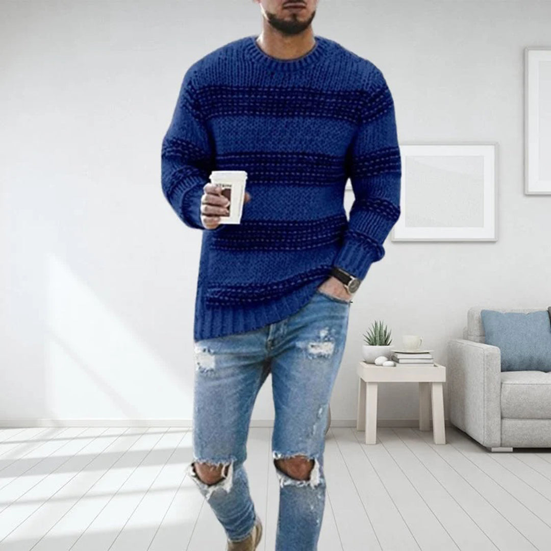 Knitted Sweater | Warm | Crew Neck | Knit Jumper | Men's Clothing-Grace Aura