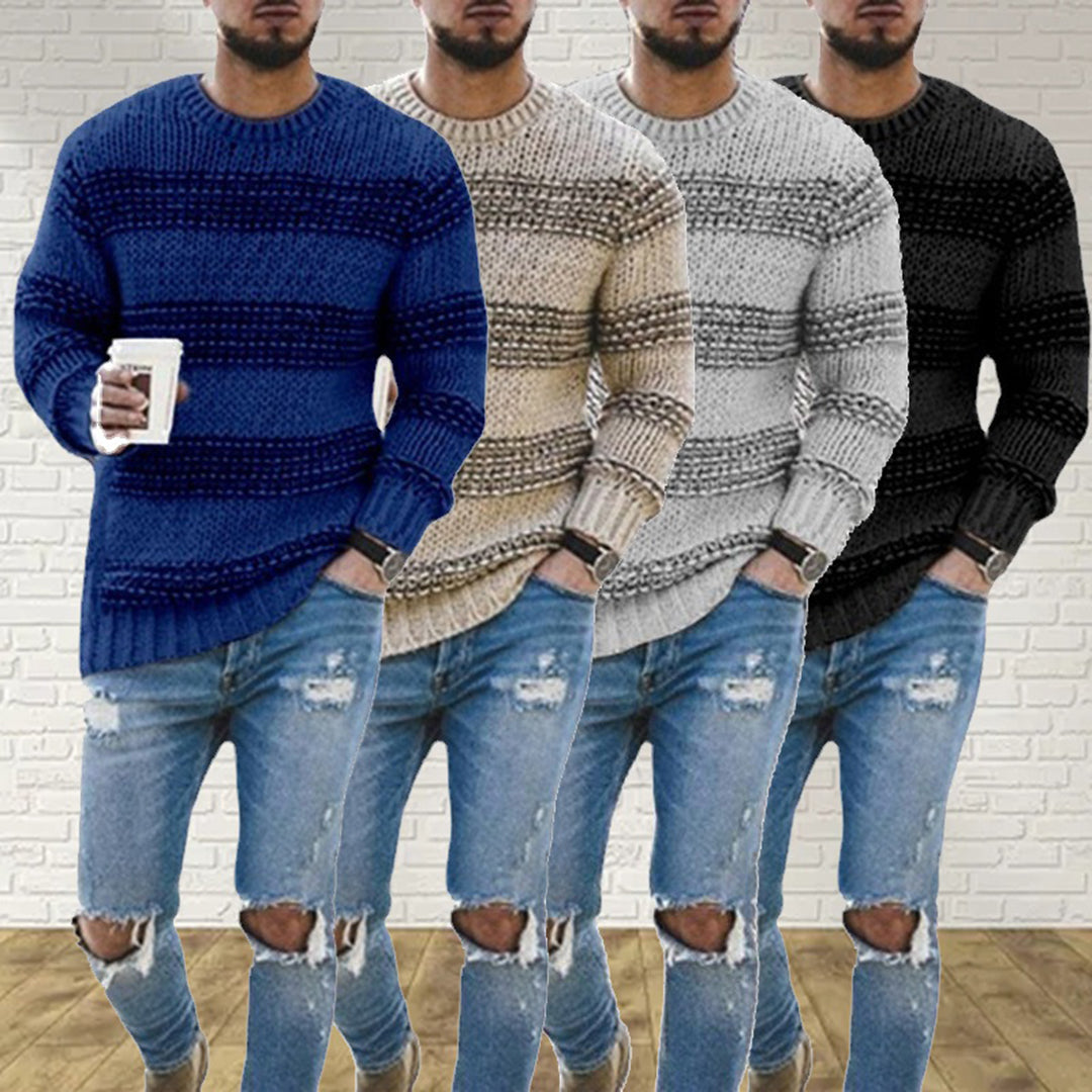 Knitted Sweater | Warm | Crew Neck | Knit Jumper | Men's Clothing-Grace Aura