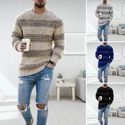 Knitted Sweater | Warm | Crew Neck | Knit Jumper | Men's Clothing-Grace Aura