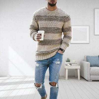 Knitted Sweater | Warm | Crew Neck | Knit Jumper | Men's Clothing-Grace Aura