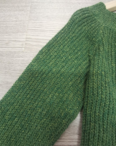 Knitted Sweater | Warm | Green | Pullover | Women's Knitwear-Grace Aura