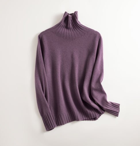 Knitted Sweater | Warm | Seamless | Turtlenek | Wool Sweater-Grace Aura