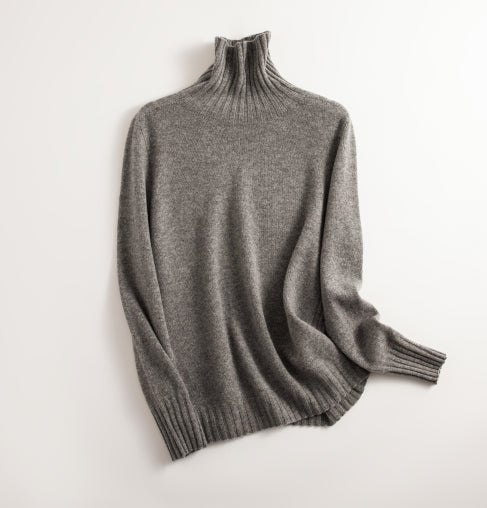 Knitted Sweater | Warm | Seamless | Turtlenek | Wool Sweater-Grace Aura