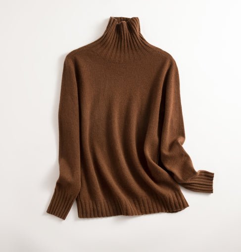 Knitted Sweater | Warm | Seamless | Turtlenek | Wool Sweater-Grace Aura