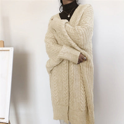 Lana - Long Knitted Cardigan for Ladies Winter Loungewear-Grace Aura