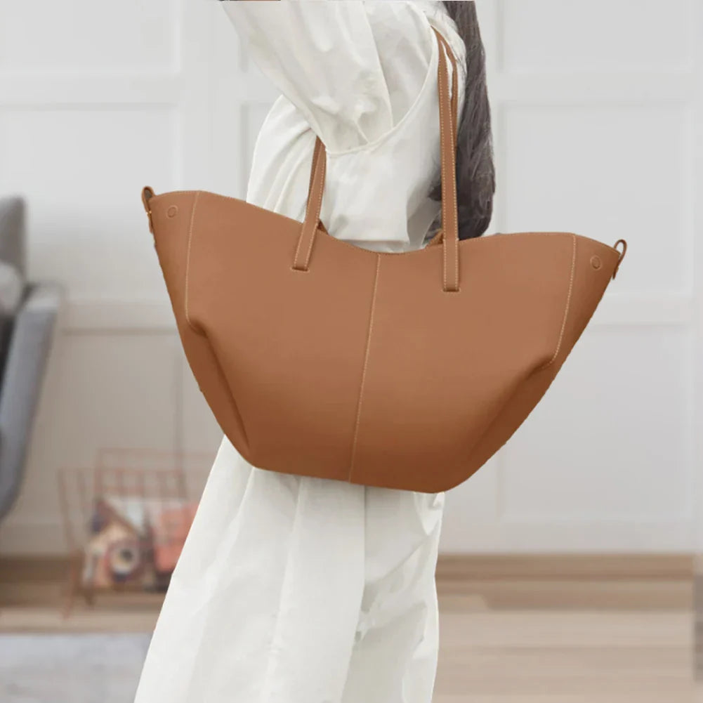 Leather Bag | Vintage | Faux Leather | Shoulder Bag | Large Tote Bag-Grace Aura