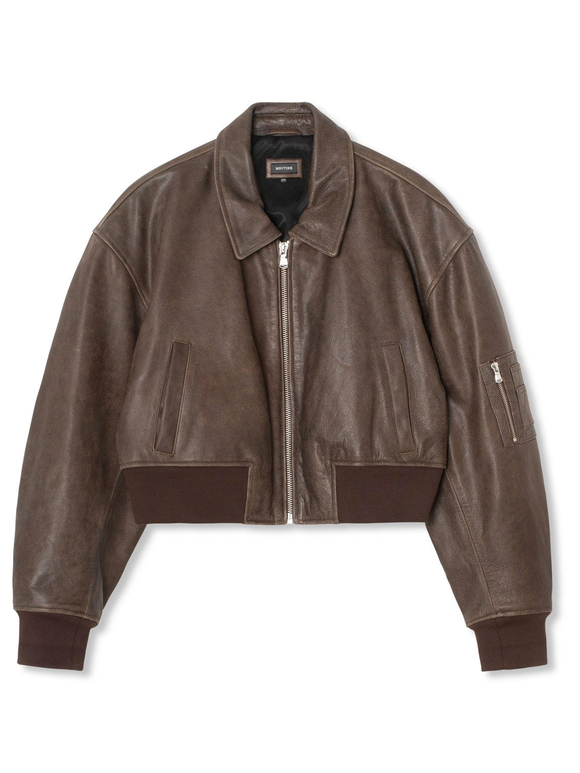 Leather Bomber Jacket | Brown | Cropped | Leatherette Jacket | Women's Jacket -Grace Aura