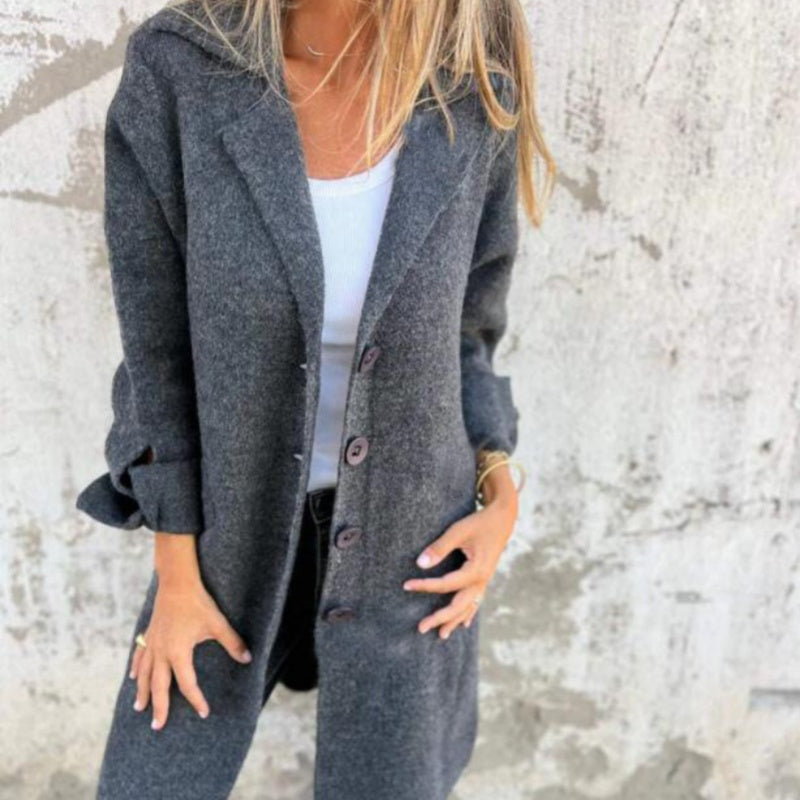 Long Cardigan | Button-Up | Knitted | Cardigan Jacket | Women's Clothing-Grace Aura