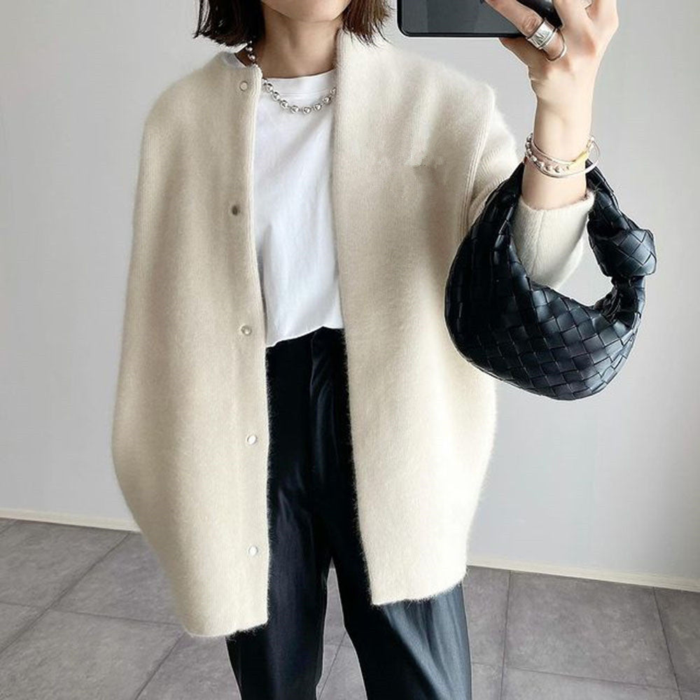 Long Cardigan - Oversized - Button-Up - Wool Coatigan - Women's Clothing-Grace Aura