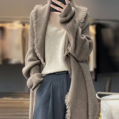 Long Cardigan | Warm | Open Front | Knitted Cardigan | Women's Clothing-Grace Aura