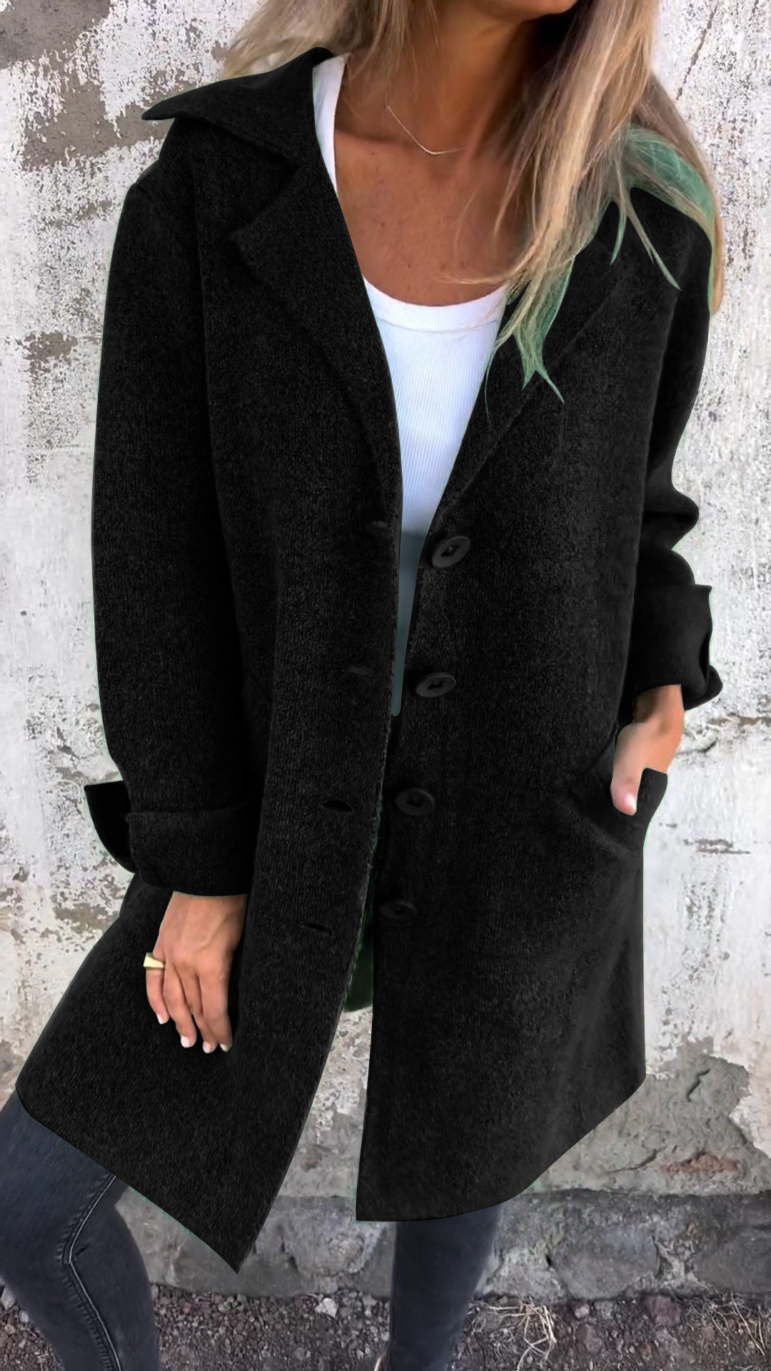 Long Coat - Button-Up - Autumn - Cardigan Jacket - Women's Jackets -Grace Aura