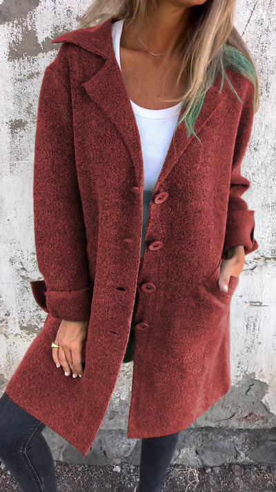 Long Coat - Button-Up - Autumn - Cardigan Jacket - Women's Jackets -Grace Aura