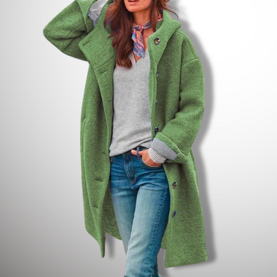 Long Coat | Hooded | Button-Up | Winter Coat | Fall Coats for Women-Grace Aura