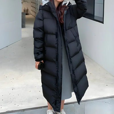 Long Puffer Coat | Warm | Hooded | Down Coats | Long Winter Coat Women-Grace Aura