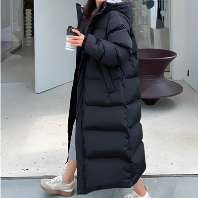 Long Puffer Coat | Warm | Hooded | Long Down Jacket | Padded Long Coat Womens-Grace Aura