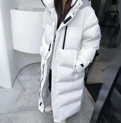 Long Puffer Coat | Warm | Hooded | Long Down Jacket | Padded Long Coat Womens-Grace Aura