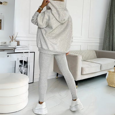 Lounge Set - Women's Cozy Oversized Hoodie and Leggings Two-Piece Set-Grace Aura