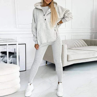 Lounge Set - Women's Cozy Oversized Hoodie and Leggings Two-Piece Set-Grace Aura