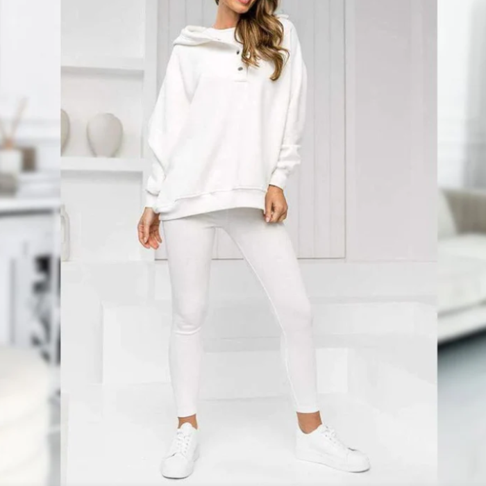 Lounge Set - Women's Cozy Oversized Hoodie and Leggings Two-Piece Set-Grace Aura