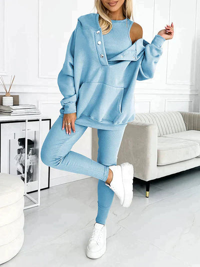 Loungewear Set | Hooded | Two-Piece | Sweatsuit | Women's Jogger Set-Grace Aura