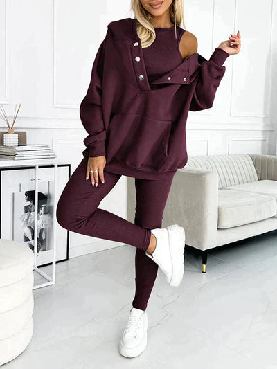 Loungewear Set | Hooded | Two-Piece | Sweatsuit | Women's Jogger Set-Grace Aura