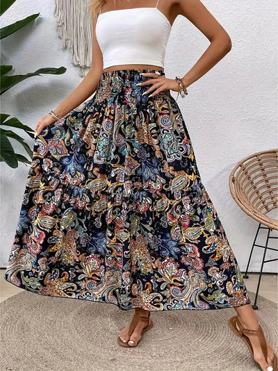 Maxi Skirt - Patterned-Grace Aura