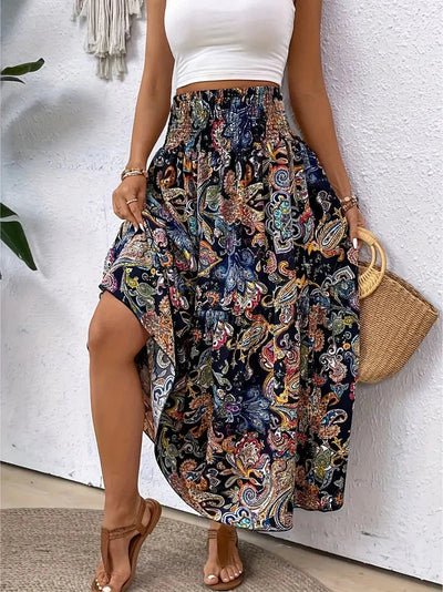 Maxi Skirt - Patterned-Grace Aura