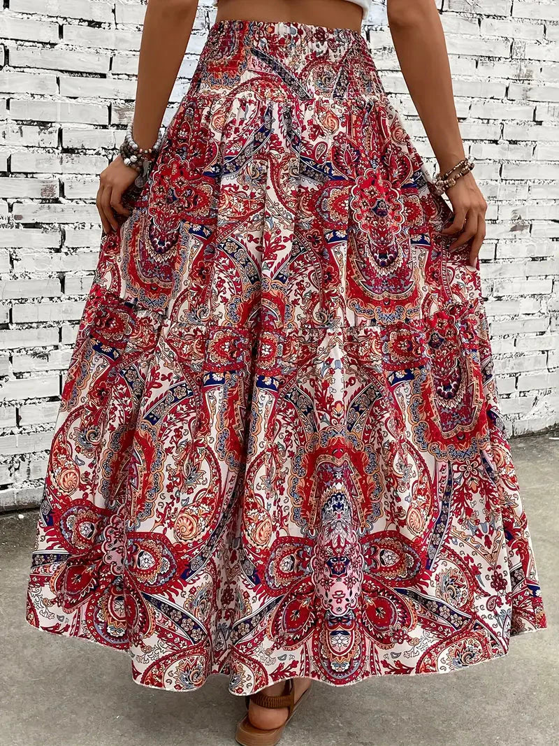 Maxi Skirt - Patterned-Grace Aura