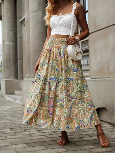 Maxi Skirt - Patterned-Grace Aura