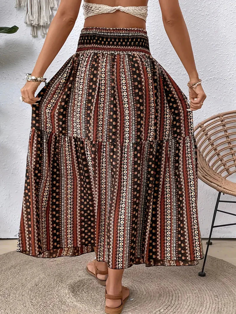 Maxi Skirt - Patterned-Grace Aura