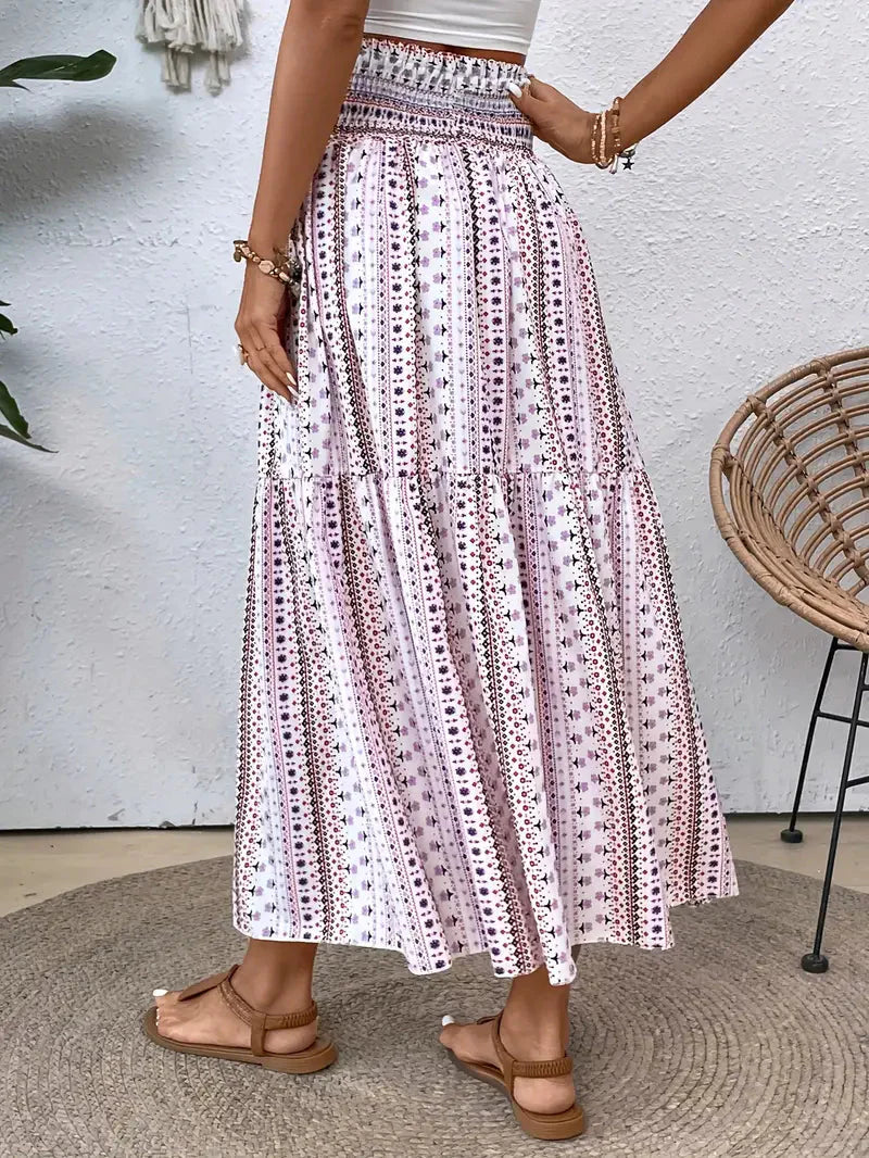 Maxi Skirt - Patterned-Grace Aura