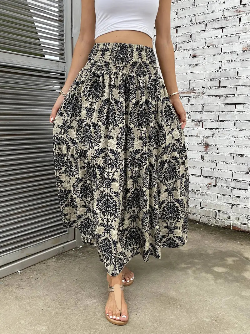 Maxi Skirt - Patterned-Grace Aura