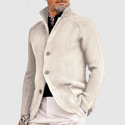 Men's Cardigan | Button-Up | Standing Collar | Knit Cardigan | Cardigan Jacket-Grace Aura