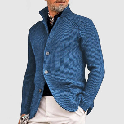 Men's Cardigan | Button-Up | Standing Collar | Knit Cardigan | Cardigan Jacket-Grace Aura