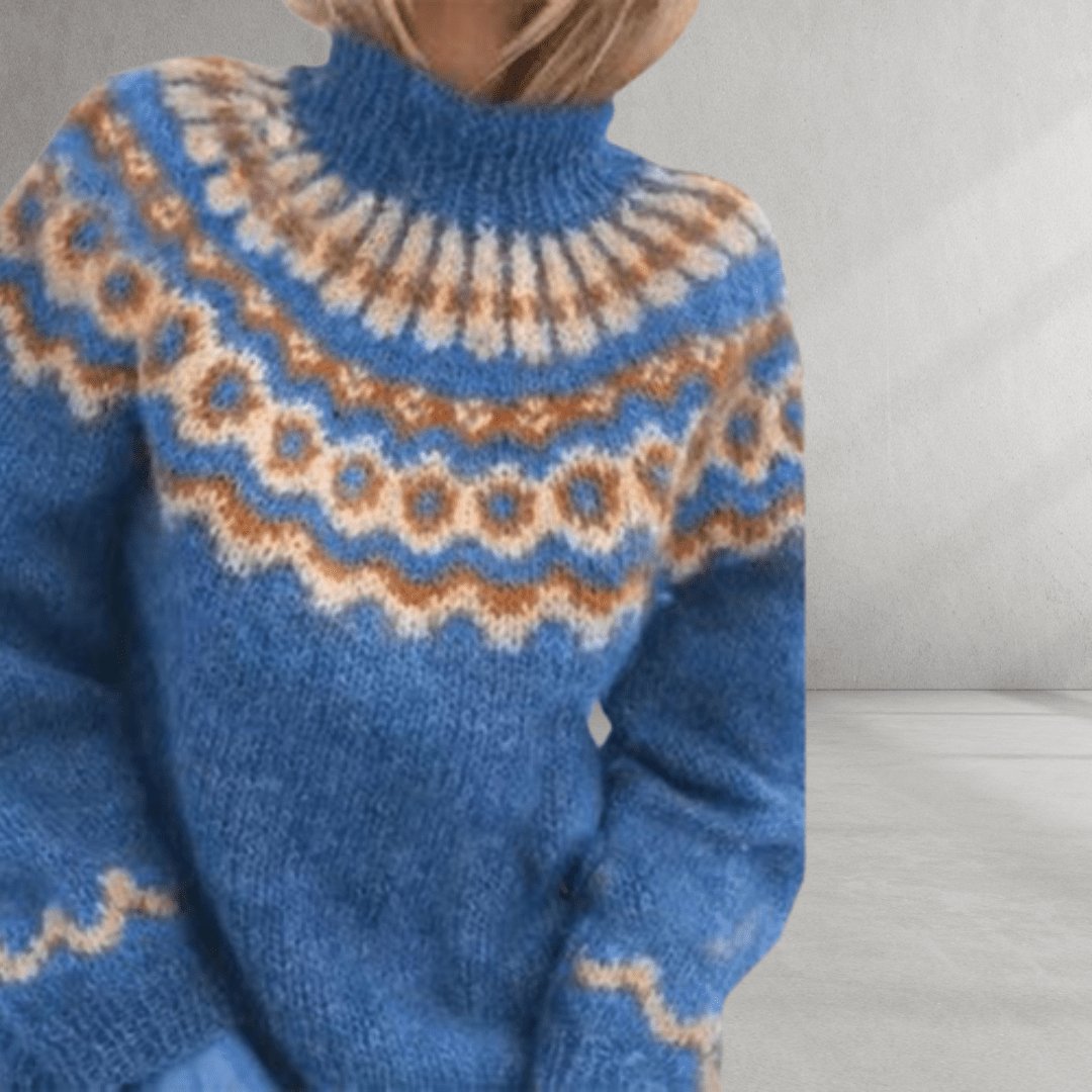 Nordic Knit Pattern Sweater-Grace Aura