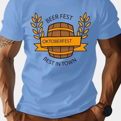 Oktoberfest T-Shirt | Short Sleeve | Crew Neck | Printed Shirt | Men's T-Shirt-Grace Aura